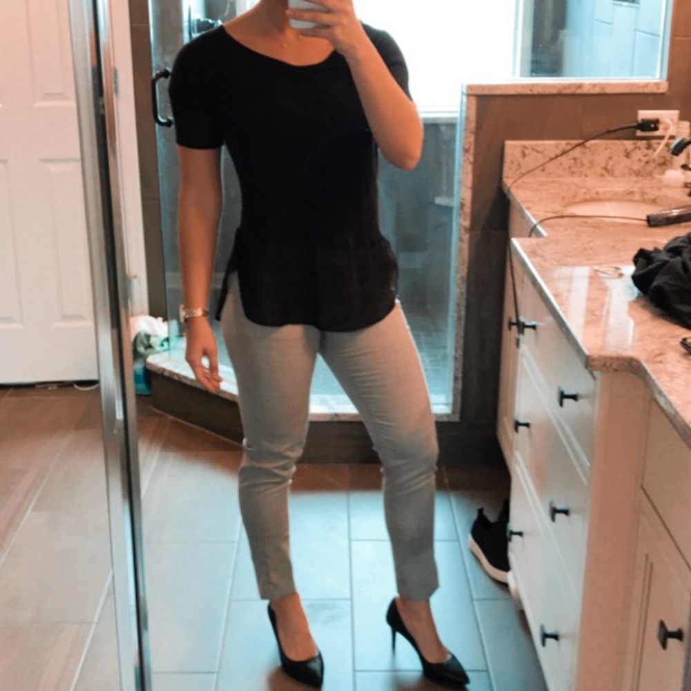 Sheer Trim Short Sleeve